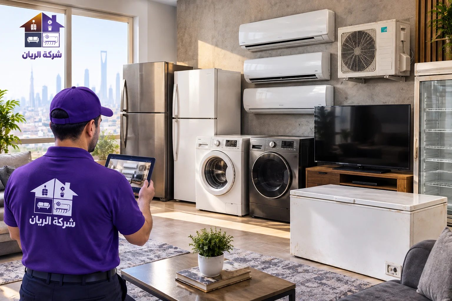 شركة الريان للأثاث المستعمل شراء اثاث مستعمل حي بدر بالرياض فحص مكيف سبليت مستعمل مع ثلاجة وغسالة قبل الاتفاق على السعر
