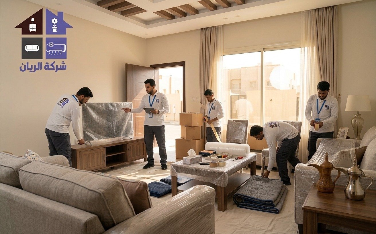 شركة الريان للأثاث المستعمل شراء اثاث مستعمل حي التعاون بالرياض فريق شركة الريان يفك وينقل أثاثاً مستعملاً من منزل في حي التعاون بالرياض