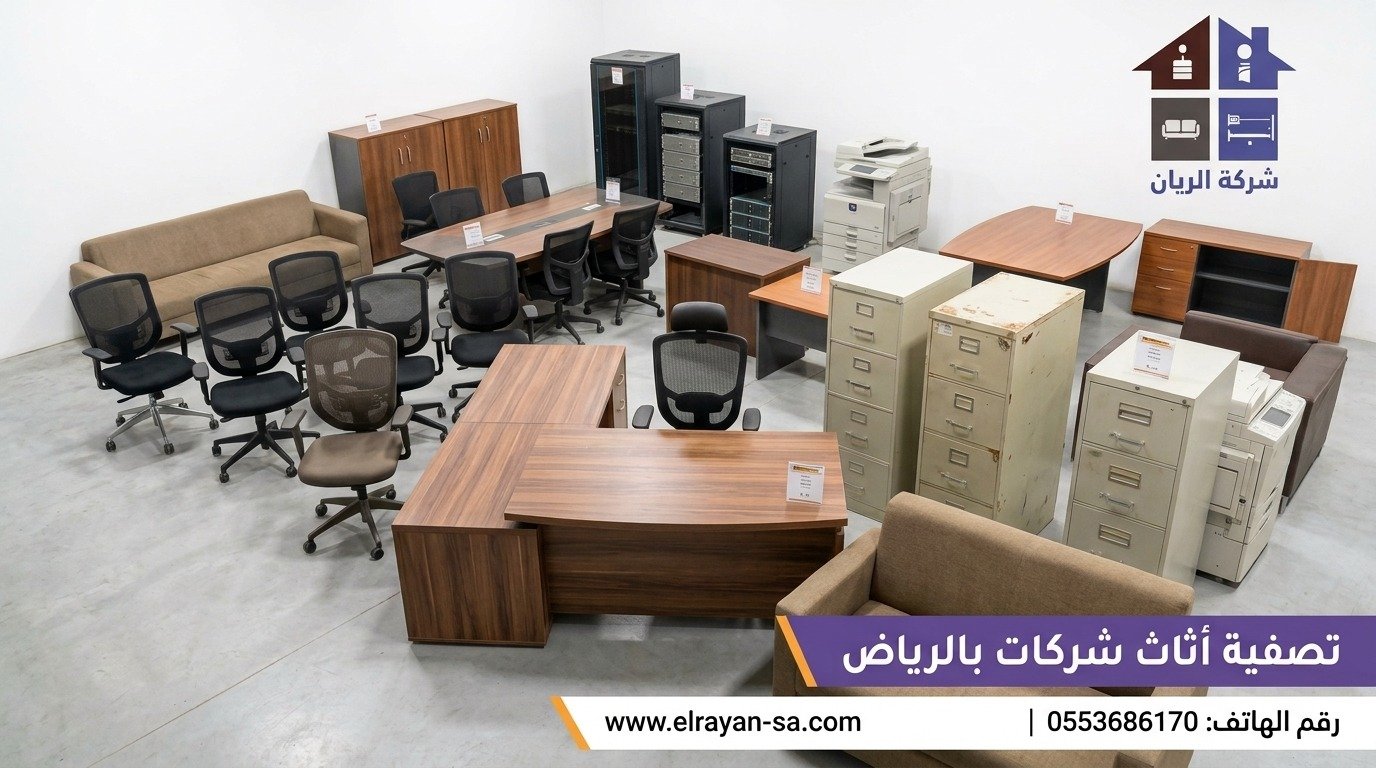 فك ونقل أثاث الشركات بالرياض | شركة الريان فك ونقل مكاتب وكراسي وقواطع شركة بالرياض بفريق متخصص أثناء تنفيذ تصفية أثاث الشركات وإخلاء المقر