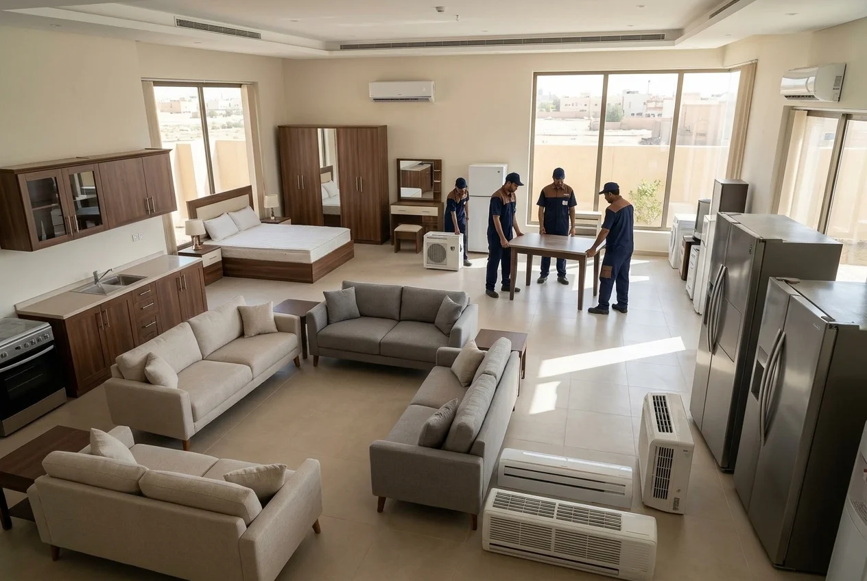 شراء اثاث مستعمل بالرياض حي الرمال فريق شركة الريان أثناء شراء اثاث مستعمل في حي الرمال بالرياض