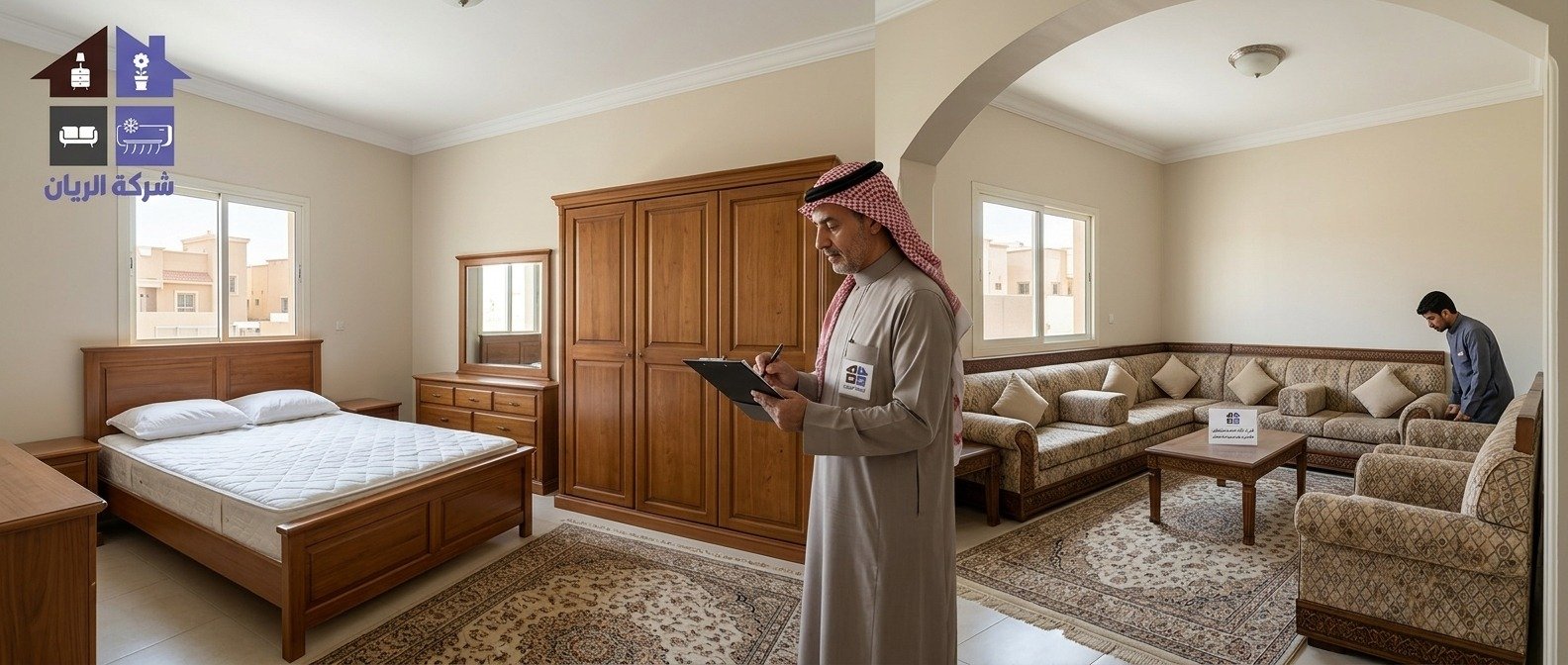 أثاث مستعمل نشتريه في شرق الرياض غرفة نوم خشبية وطقم كنب مستعمل بحالة جيدة جاهز للتقييم داخل شقة في شرق الرياض