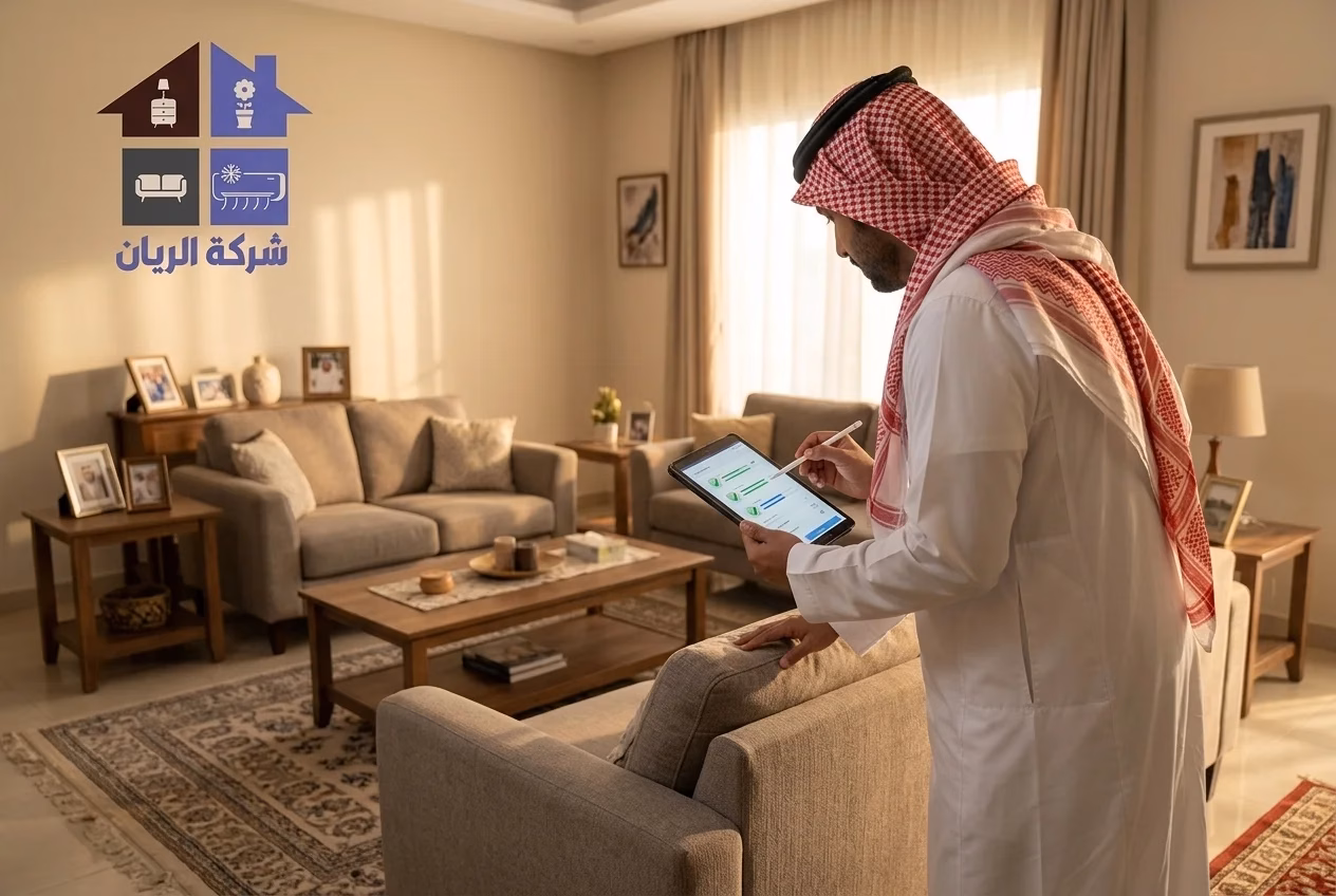 شراء اثاث مستعمل حي العريجاء بالرياض: معاينة أثاث منزلي مستعمل داخل منزل عميل قبل تحديد السعر